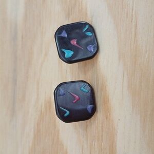 Unique Vintage Black and Multicolor Earrings